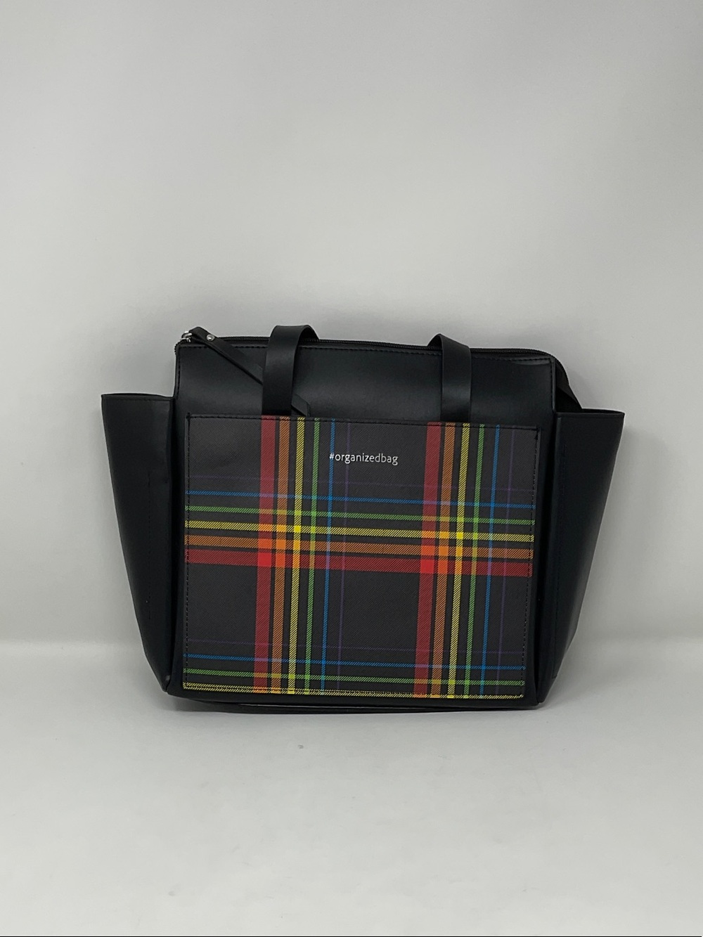 ORGANIZEDBAG Black Plaid Tote Bag